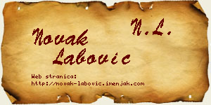 Novak Labović vizit kartica